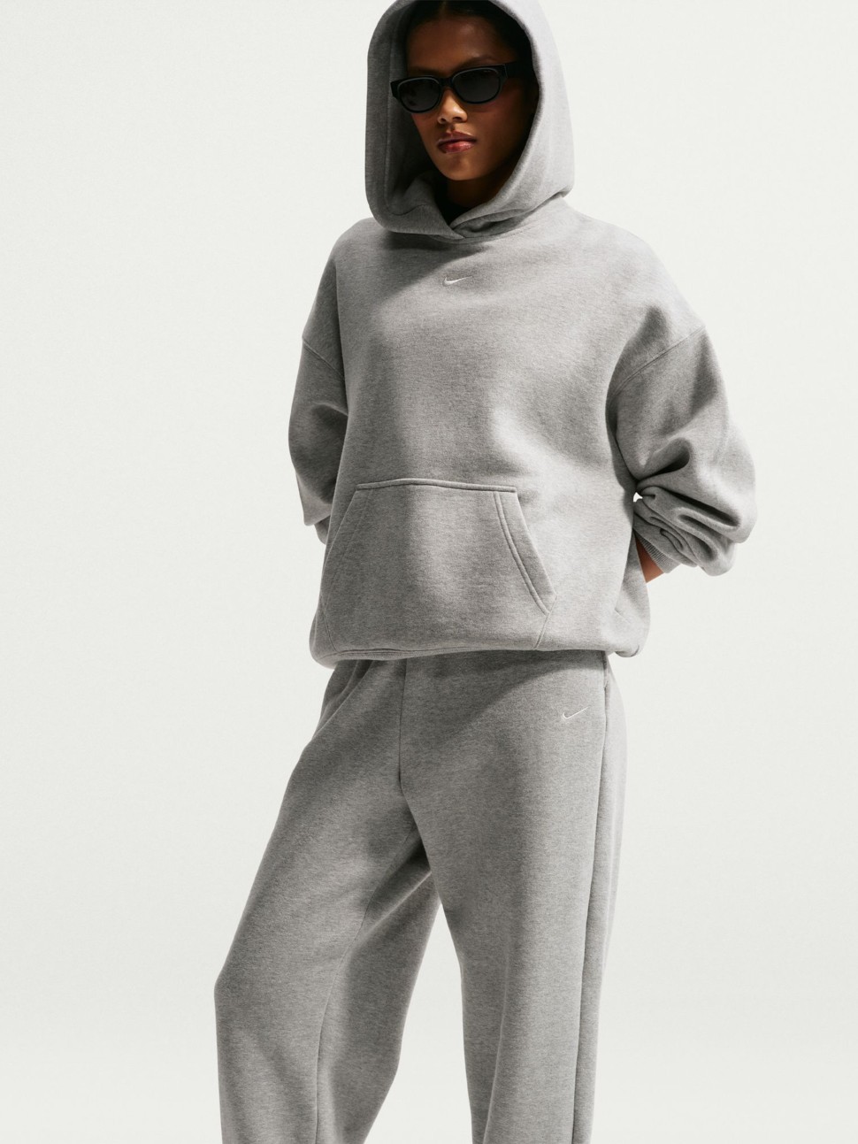 Women's pants Nike W NK STDO FLC MW HR OS CFF PNT gray IM8074-063 — photo 6