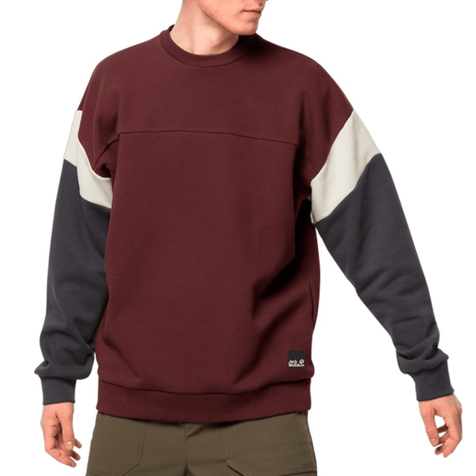 Толстовка чоловіча Jack Wolfskin 365 Crew M бордова 1709821-2185 — фото 1