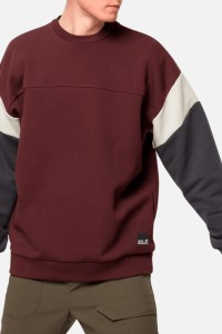Толстовка чоловіча Jack Wolfskin 365 Crew M бордова 1709821-2185 изображение 2