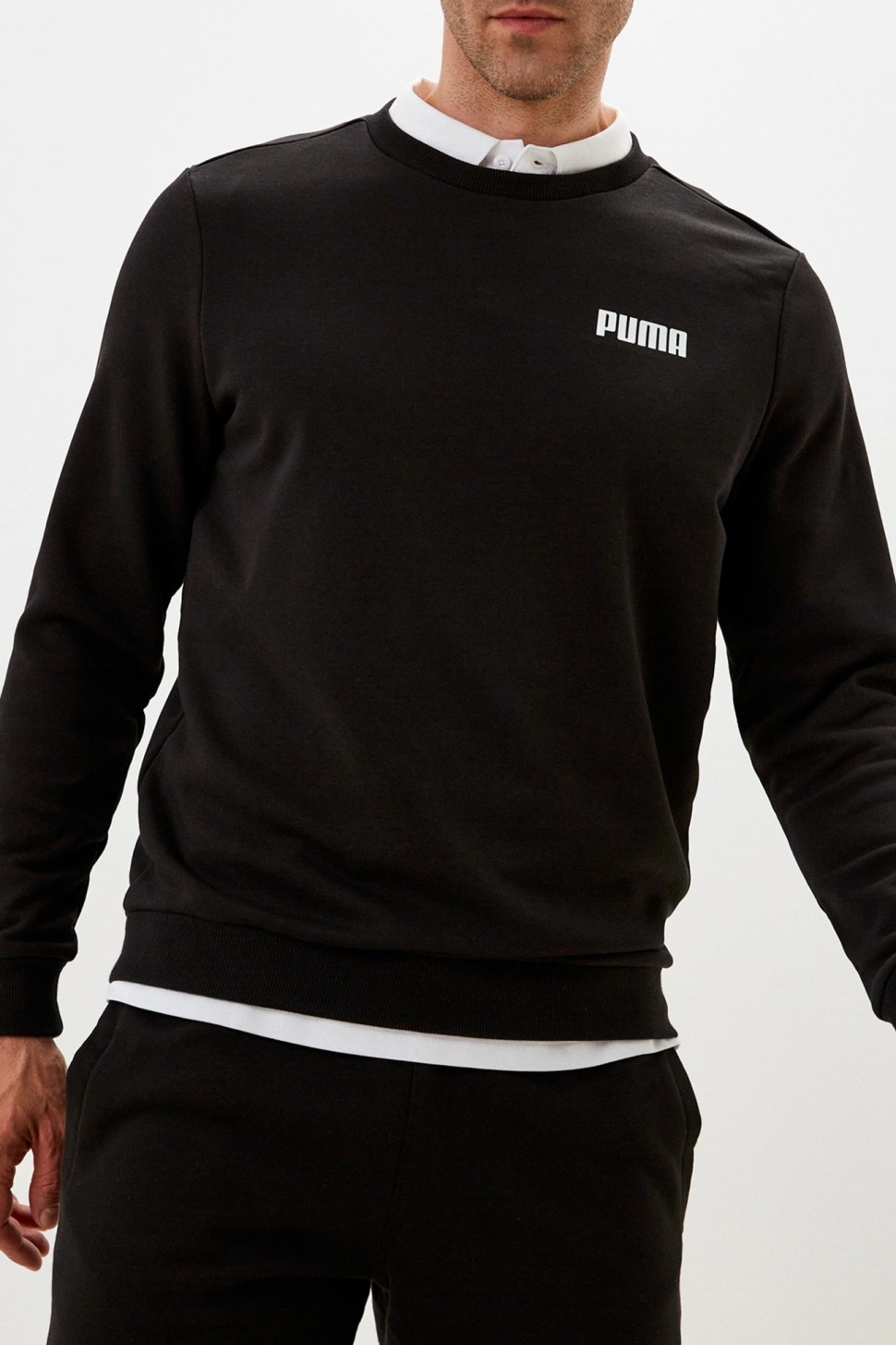 Толстовка мужская Puma Ess Puma Crew Sweat Tr черная 84723101 — фото 2 — Sport City Толстовка мужская Puma Ess Puma Crew Sweat Tr черная 84723101 — фото 2