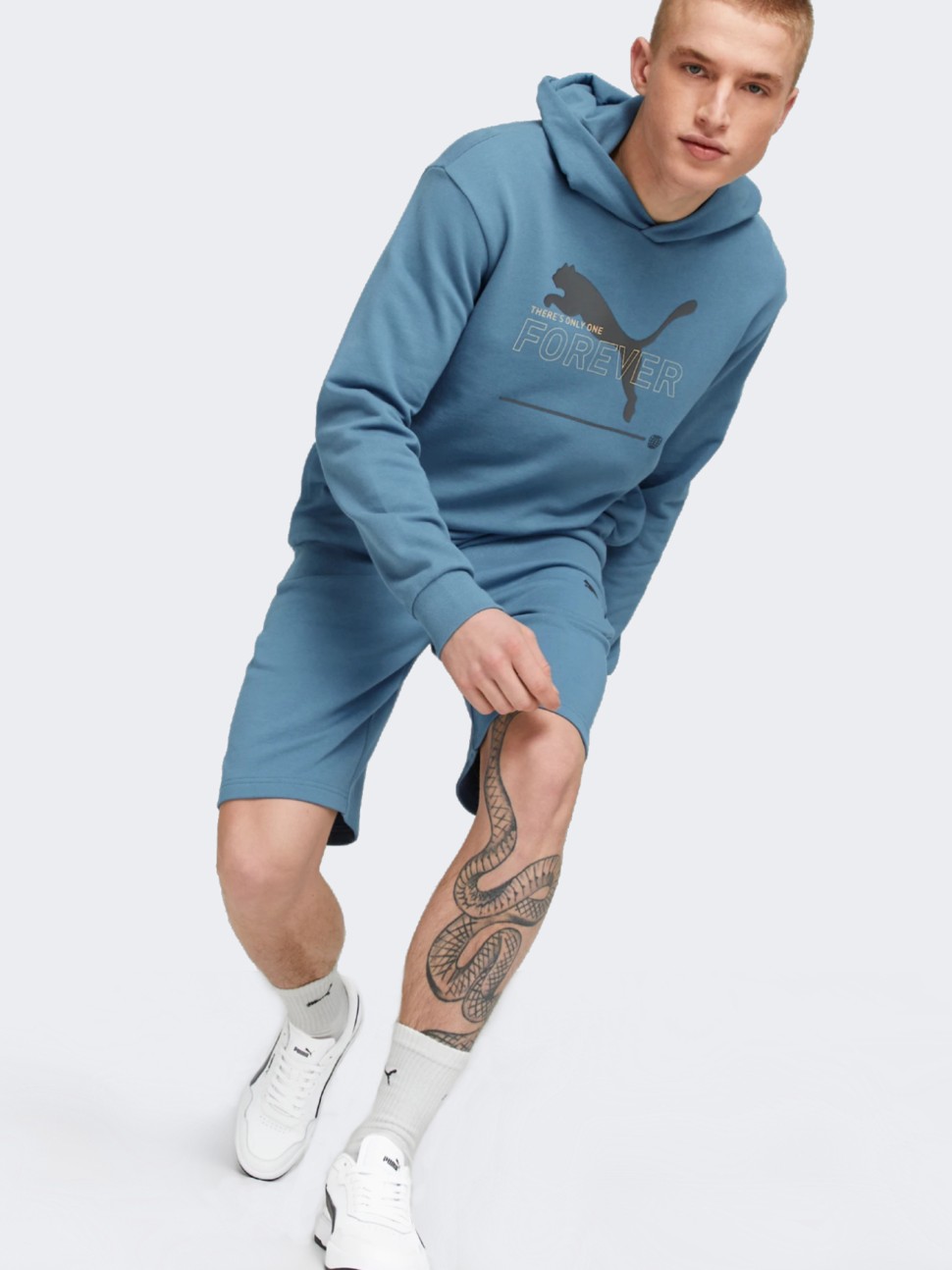 Толстовка чоловіча Puma ESS BETTER Hoodie TR блакитна 67329317 — фото 4