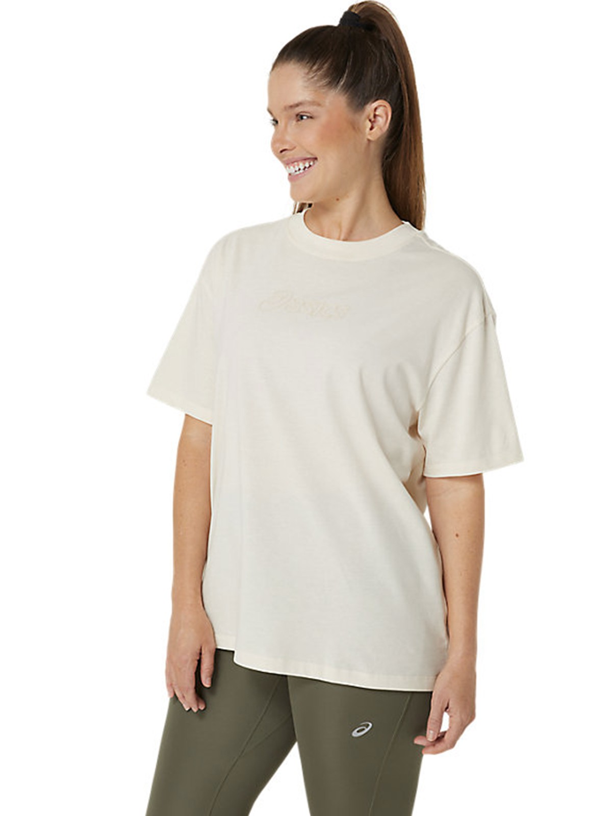 Футболка женская Asics ASICS LOGO TEE бежевая 2032C843-201 изображение 4
