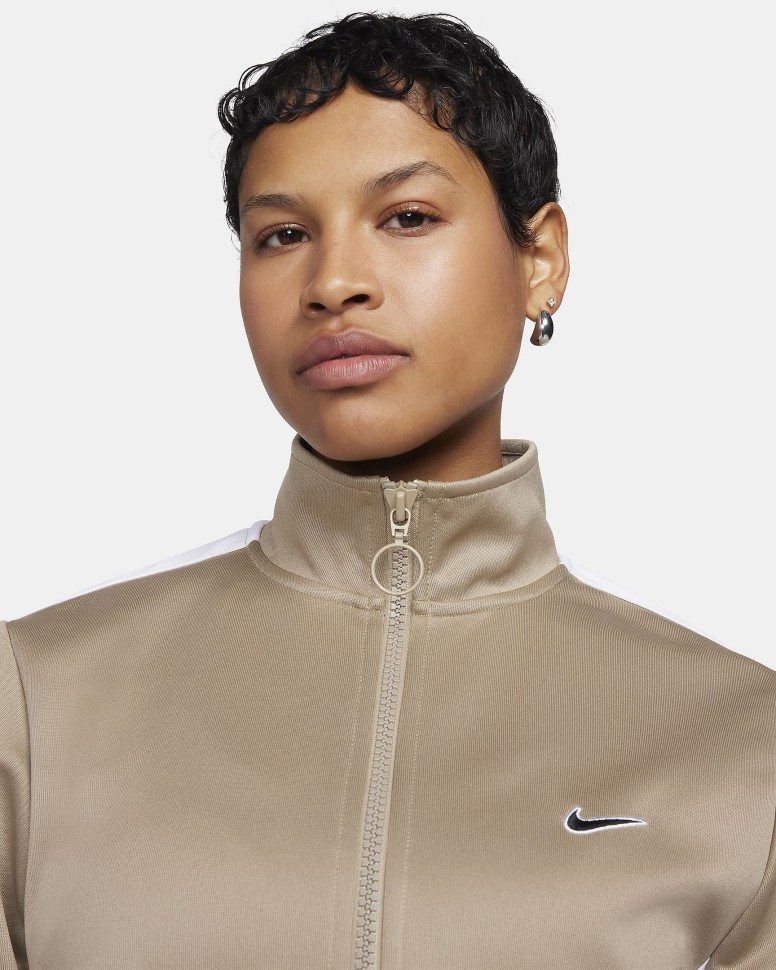 Толстовка женская Nike W NSW PK JKT SW бежевая FZ7280-247 изображение 3