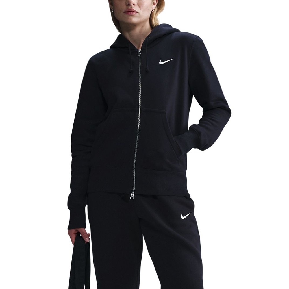 Толстовка женская Nike W NSW PHNX FLC STD FZ HDY черная HJ0995-010