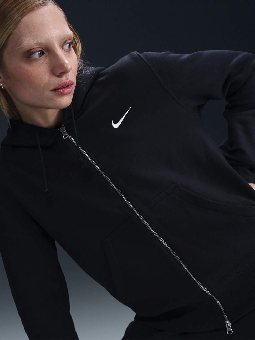 Толстовка жіноча Nike W NSW PHNX FLC STD FZ HDY чорна HJ0995-010 — фото 2