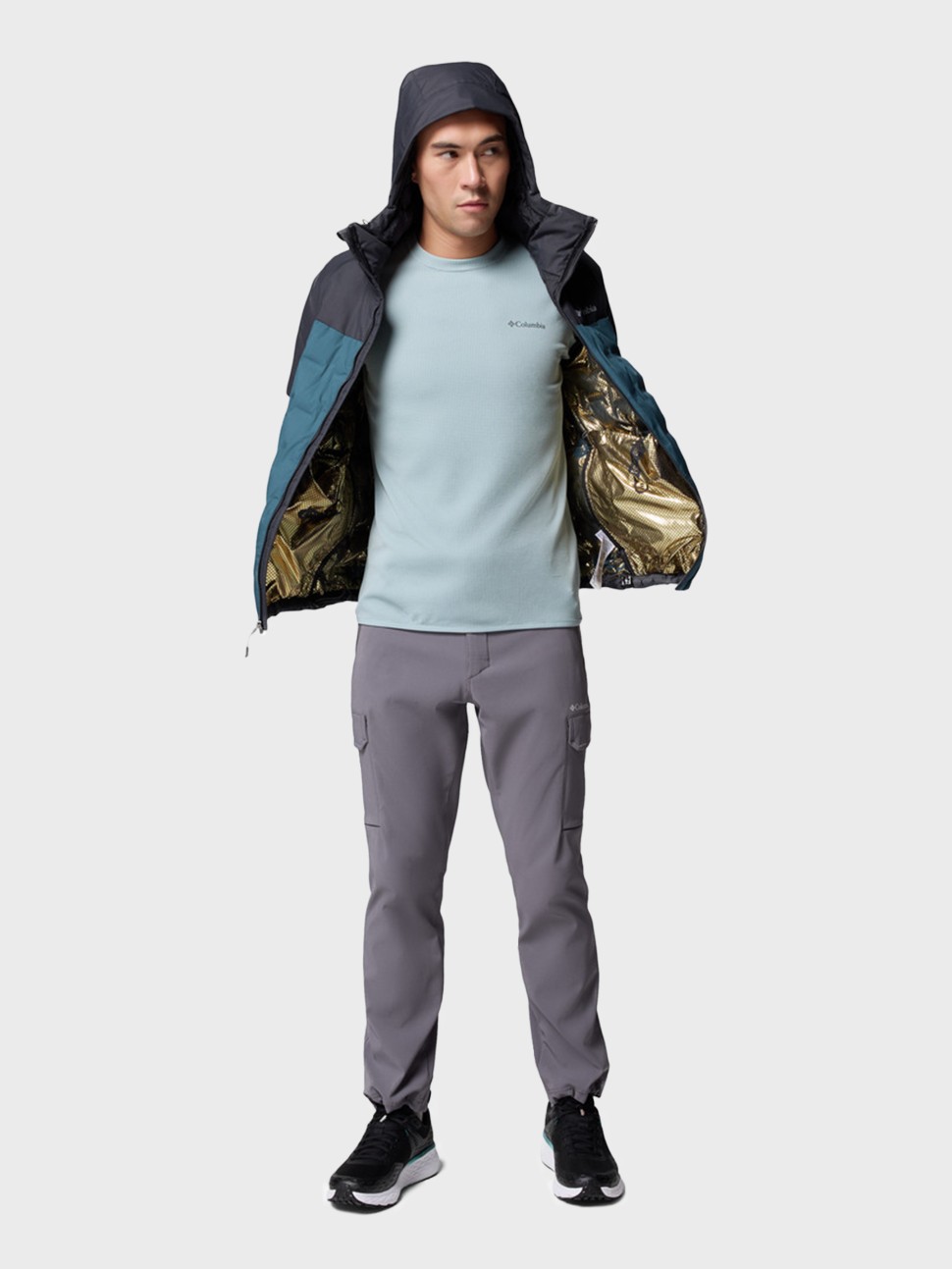 Куртка чоловіча Columbia Grand Trek™ III Down Hooded Jacket бірюзова 2086111-429 — фото 2