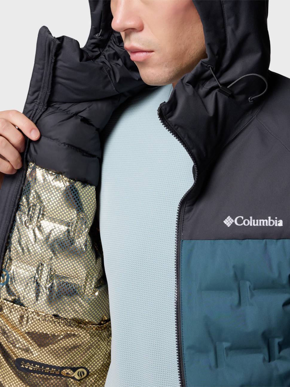 Куртка чоловіча Columbia Grand Trek™ III Down Hooded Jacket бірюзова 2086111-429 — фото 7