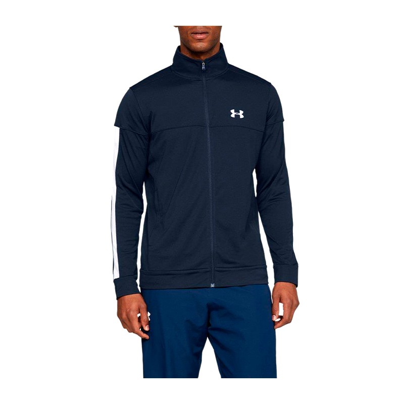 Толстовка мужская Under Armour Ua Sportstyle Pique Trck Jkt синяя 1313204-409 — фото 3