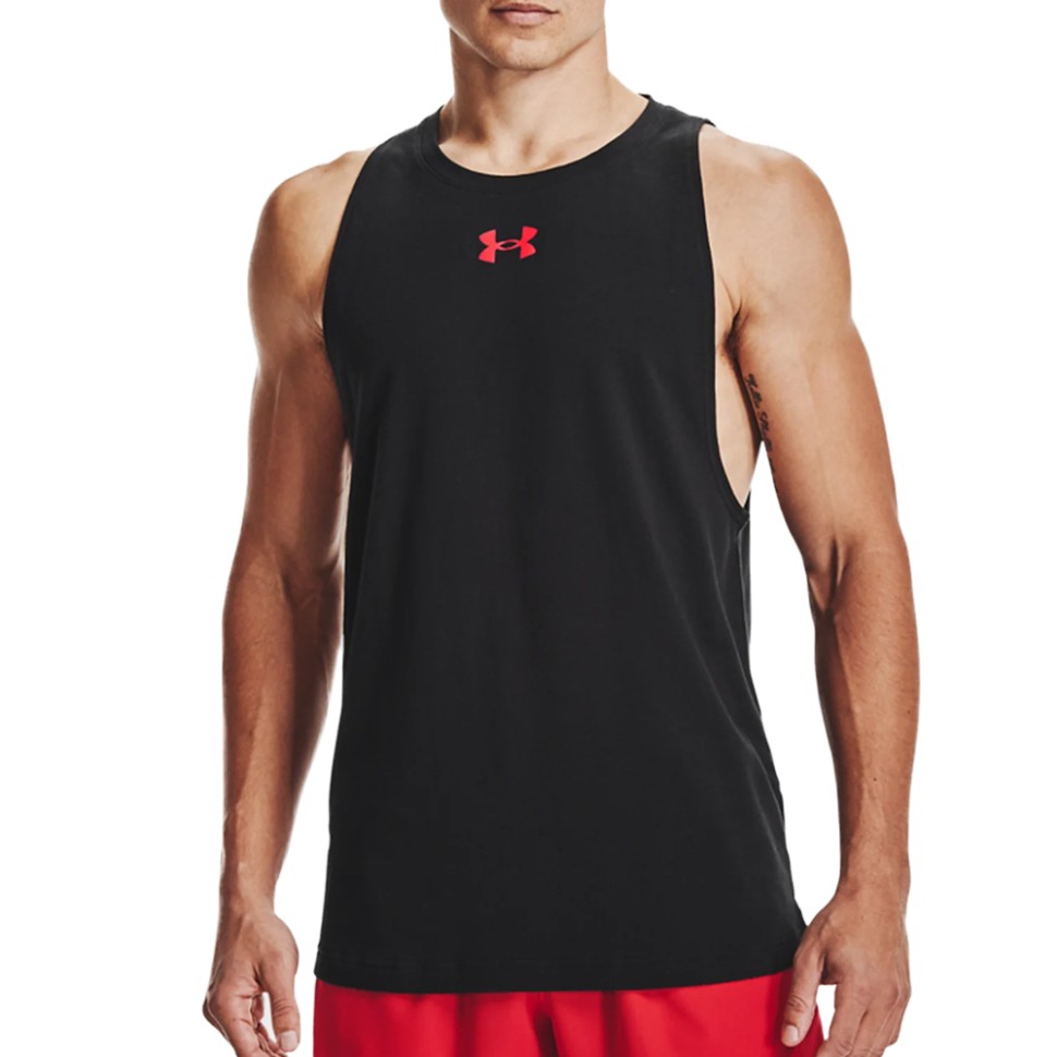 Майка мужская Under Armour UA BASELINE COTTON TANK черная 1361901-001 изображение 1