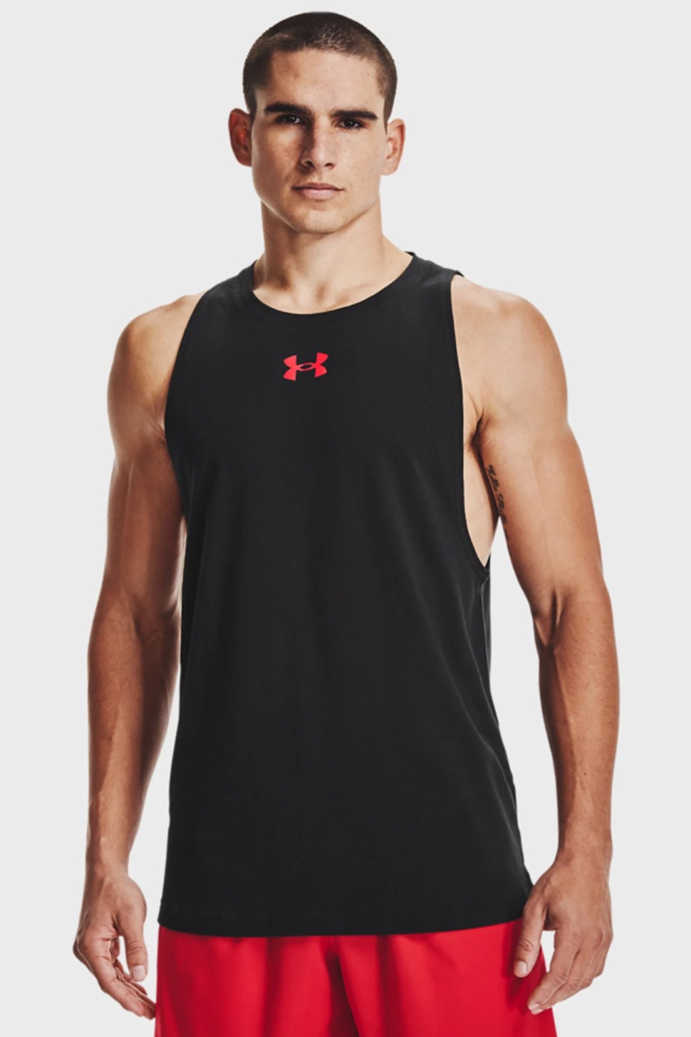 Майка чоловіча Under Armour UA BASELINE COTTON TANK чорна 1361901-001 — фото 2
