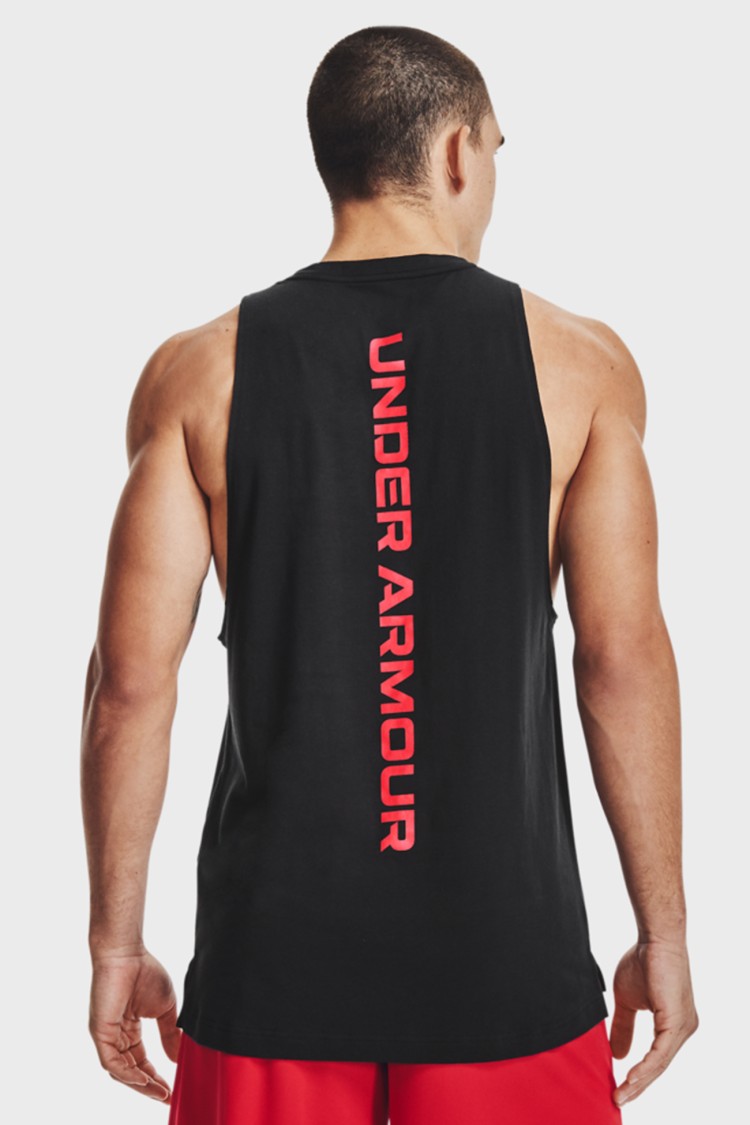 Майка мужская Under Armour UA BASELINE COTTON TANK черная 1361901-001 изображение 4