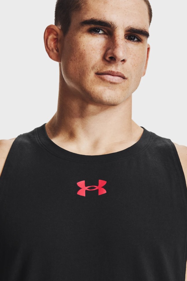 Майка мужская Under Armour UA BASELINE COTTON TANK черная 1361901-001 изображение 5