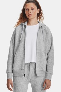 Толстовка женская Under Armour UA Rival Fleece FZ Hoodie серая 1379497-012 изображение 2
