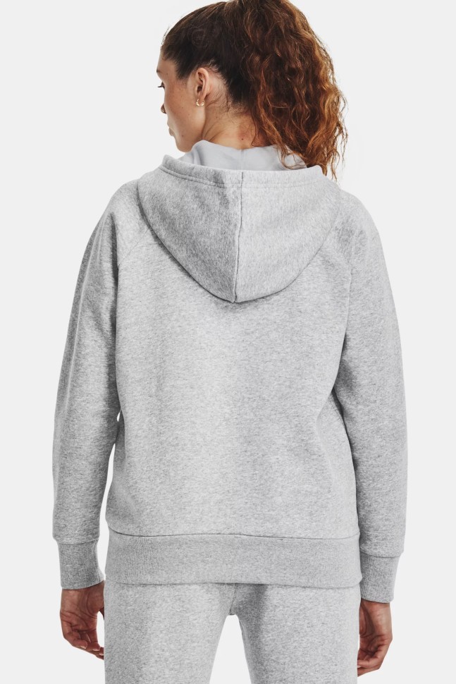 Толстовка женская Under Armour UA Rival Fleece FZ Hoodie серая 1379497-012 изображение 3