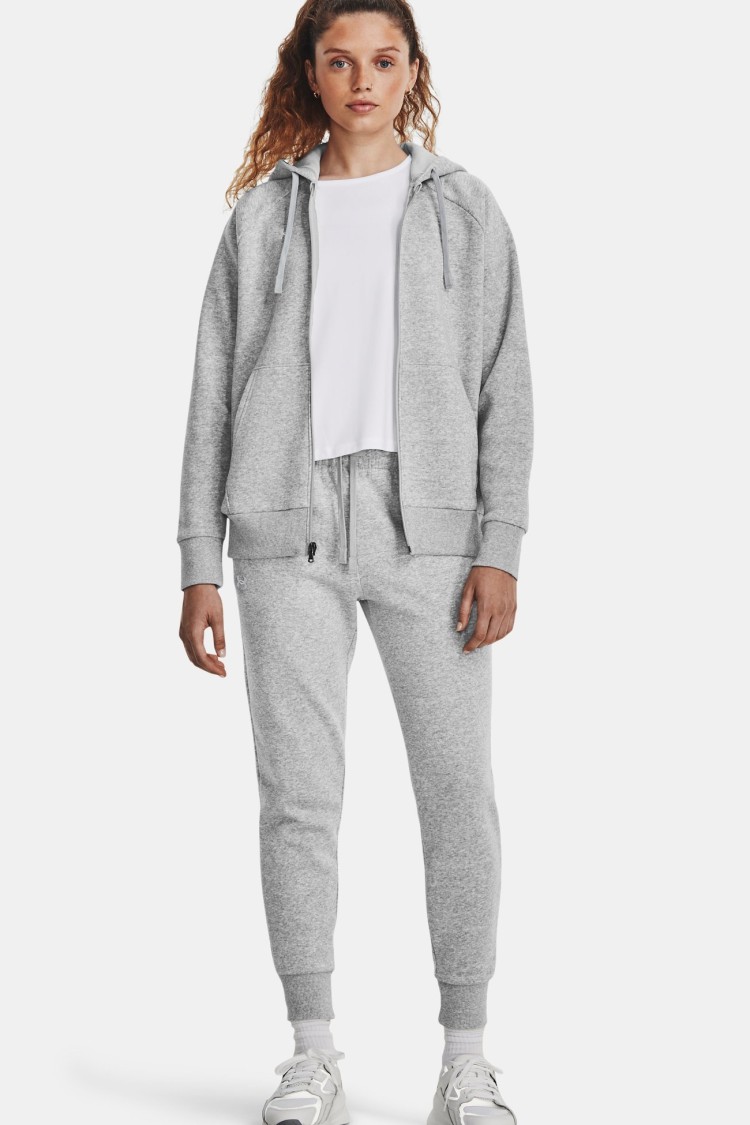 Толстовка женская Under Armour UA Rival Fleece FZ Hoodie серая 1379497-012 изображение 4