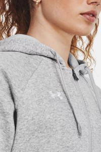 Толстовка женская Under Armour UA Rival Fleece FZ Hoodie серая 1379497-012 изображение 5