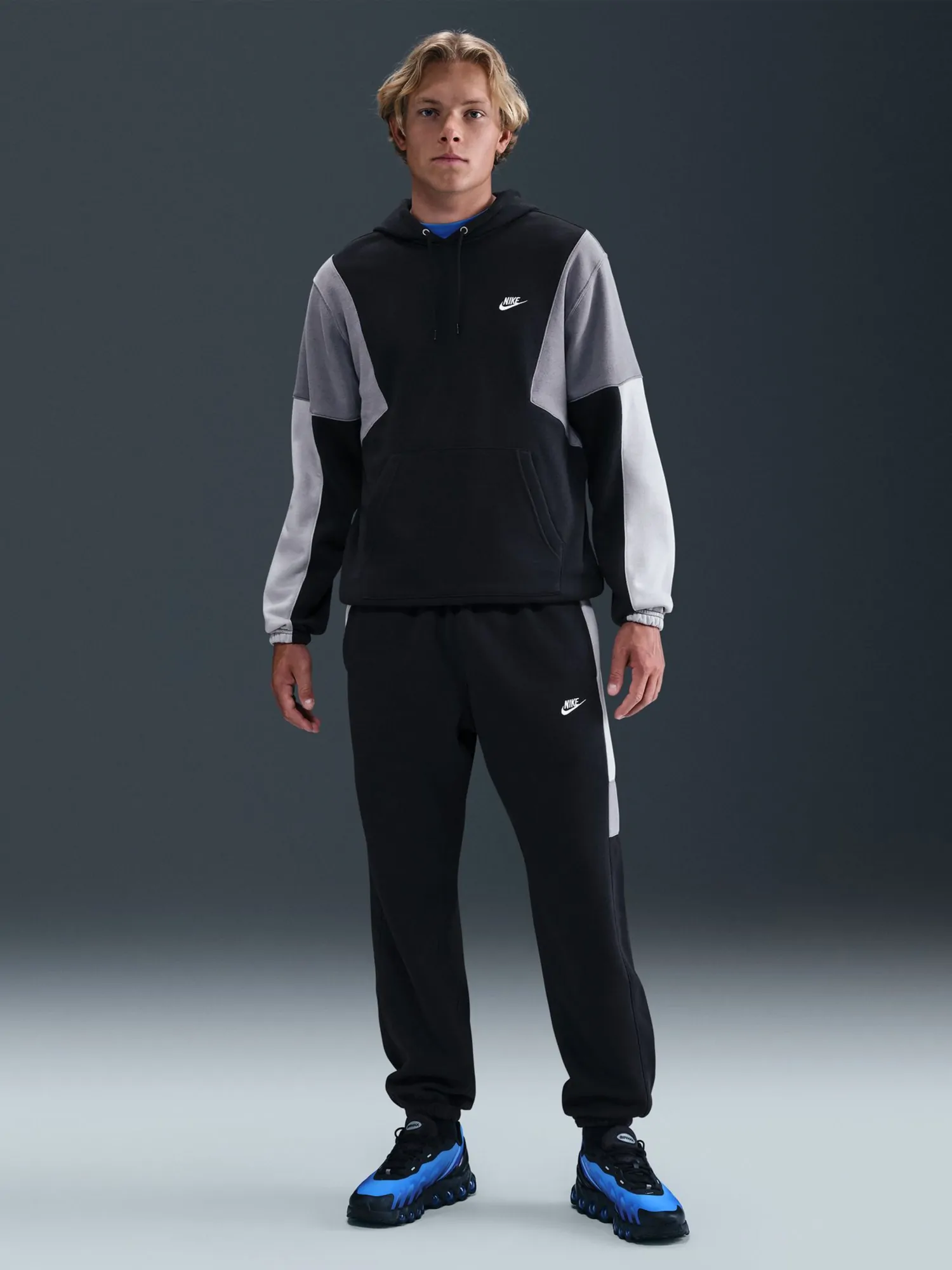 Костюм мужской Nike M NK CLUB FLEECE HDED TRACK GX черный HV1165