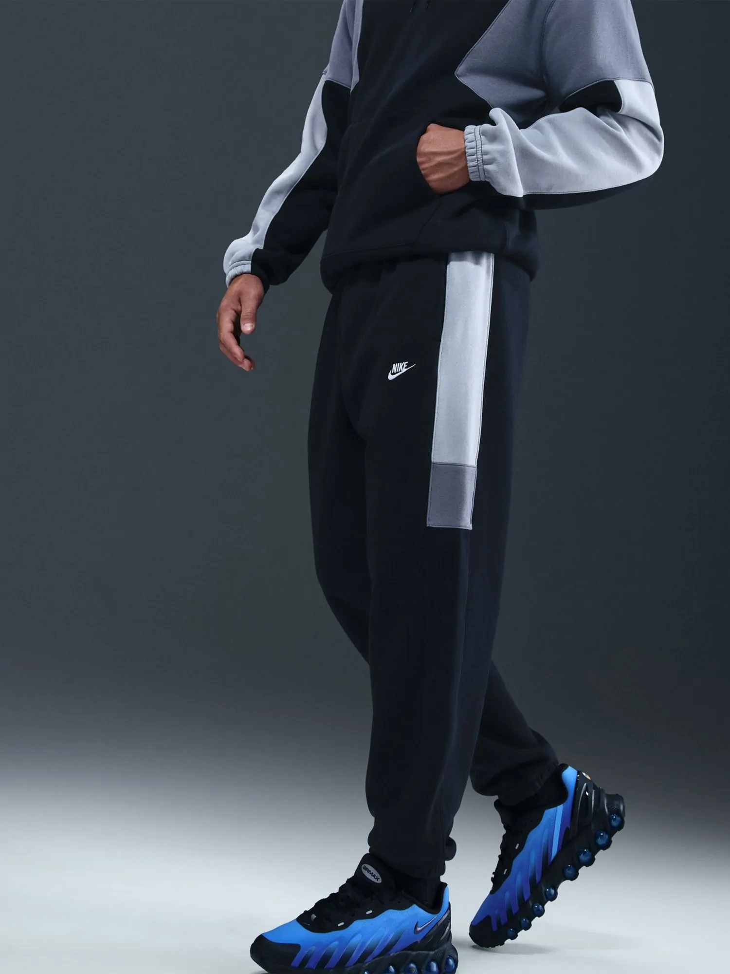 Костюм мужской Nike M NK CLUB FLEECE HDED TRACK GX черный HV1165