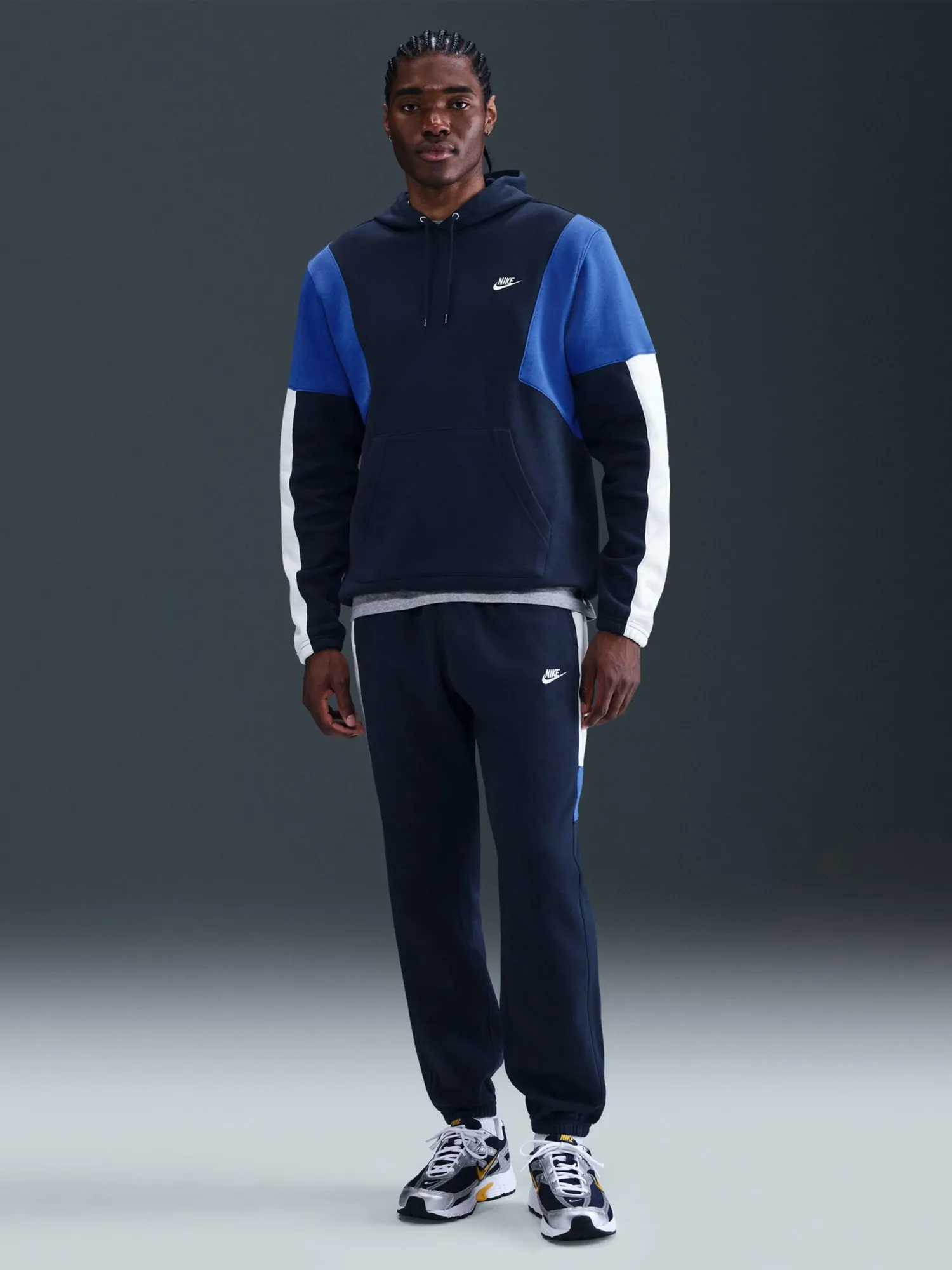 Костюм мужской Nike M NK CLUB FLEECE HDED TRACK GX темно-синий