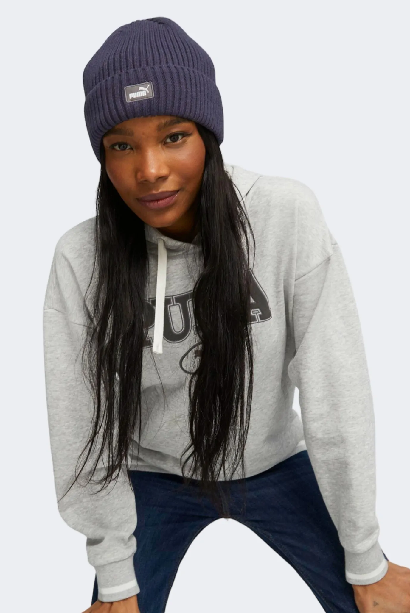 Шапка Puma Classic Cuff Beanie синяя 02482602 купить в интернет