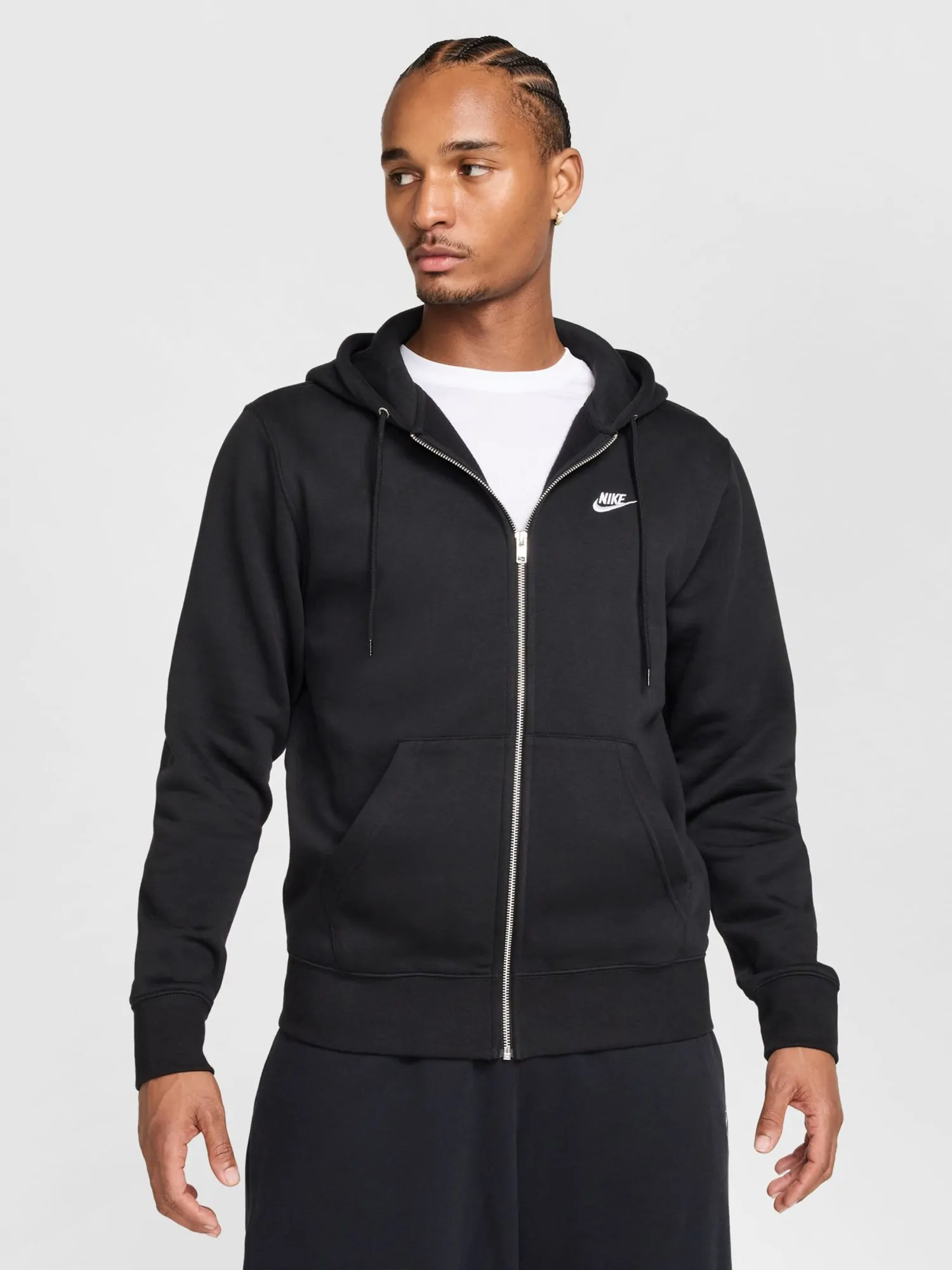 Толстовка чоловіча Nike M NK CLUB BB FZ HOODIE чорна FN3861-010