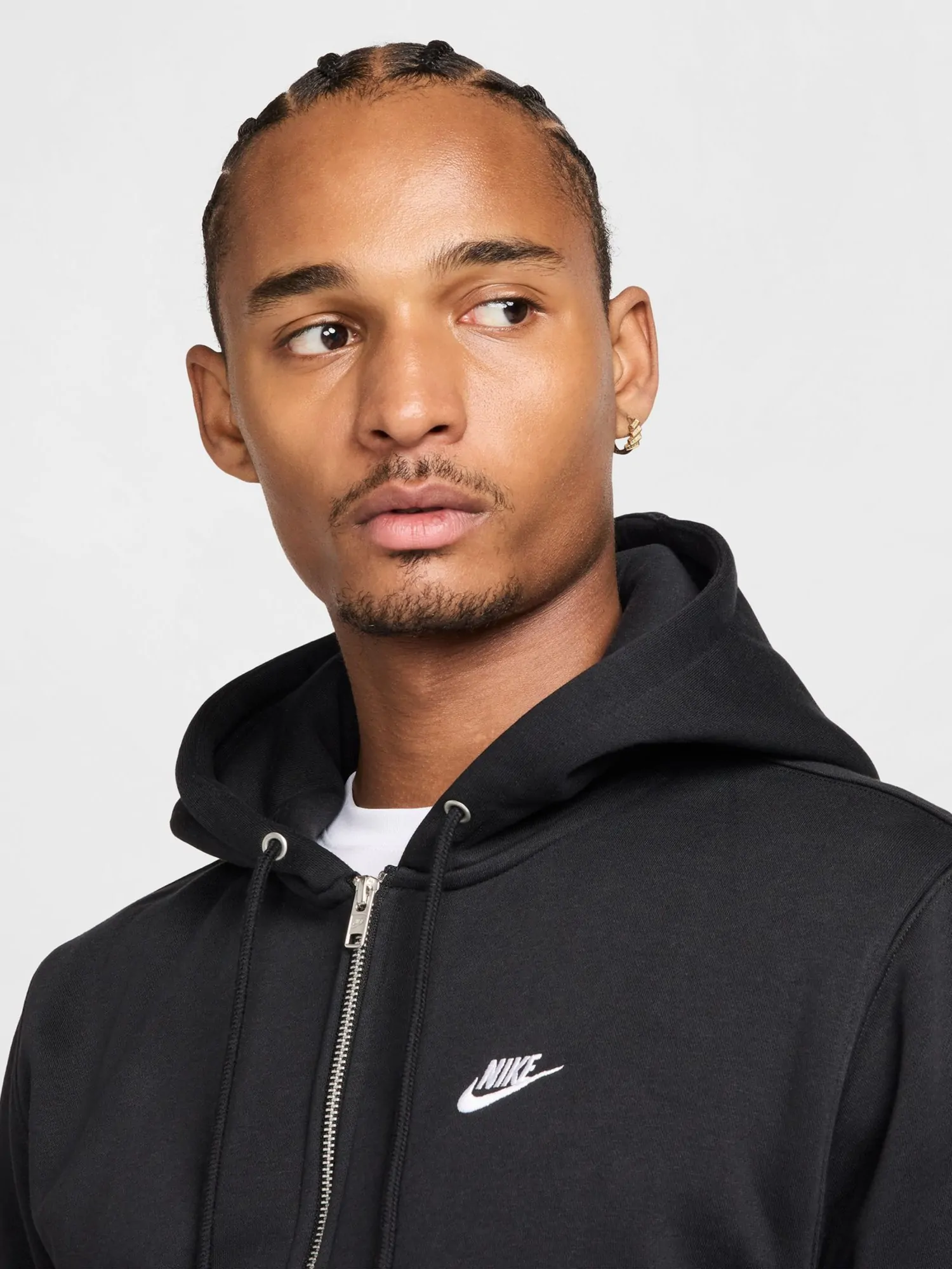 Толстовка мужская Nike M NK CLUB BB FZ HOODIE черная FN3861-010