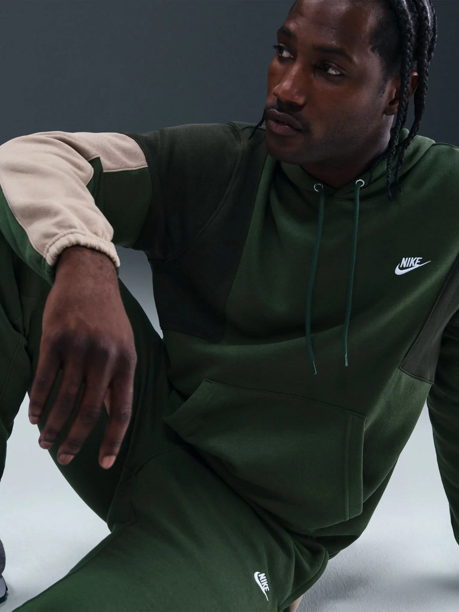 Костюм мужской Nike M NK CLUB FLEECE HDED TRACK GX зеленый HV1165