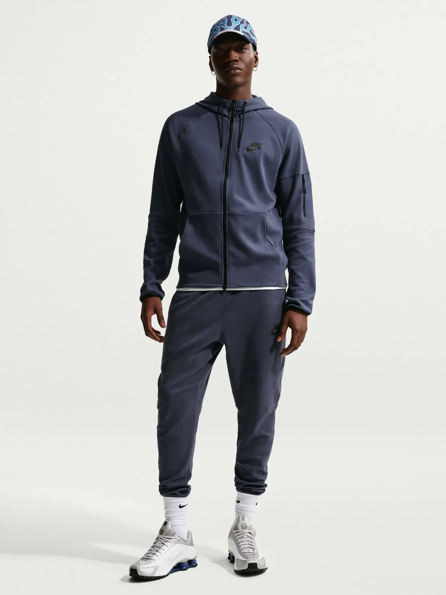 Толстовка мужская Nike M NSW TE FZ FLC HOODIE синяя DD5284-437