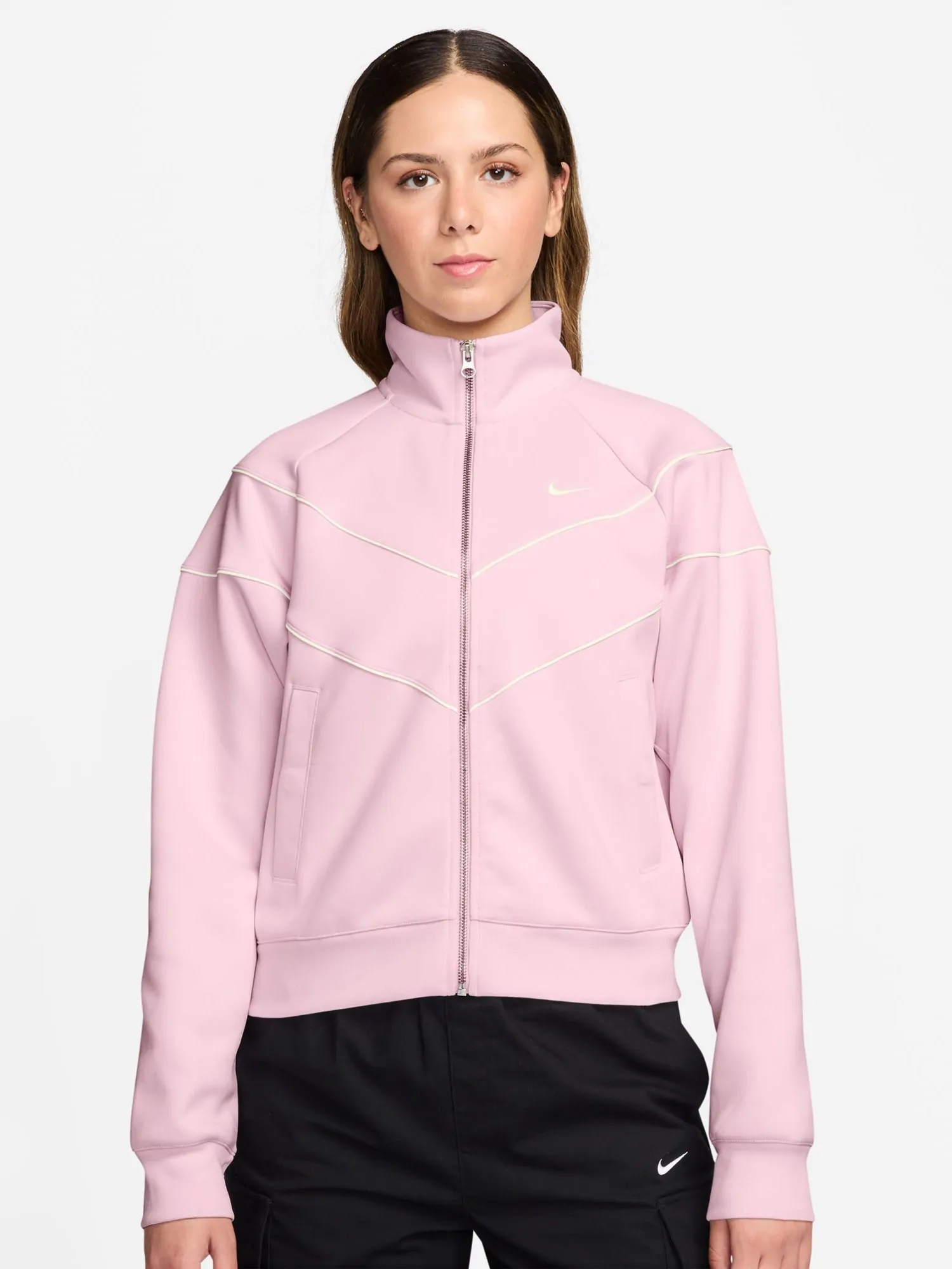 Толстовка женская Nike W NSW NK WR POLY KNIT JKT розовая HJ0975