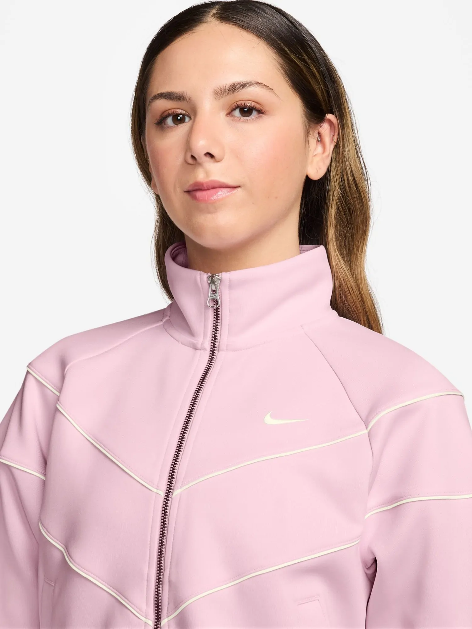Толстовка женская Nike W NSW NK WR POLY KNIT JKT розовая HJ0975