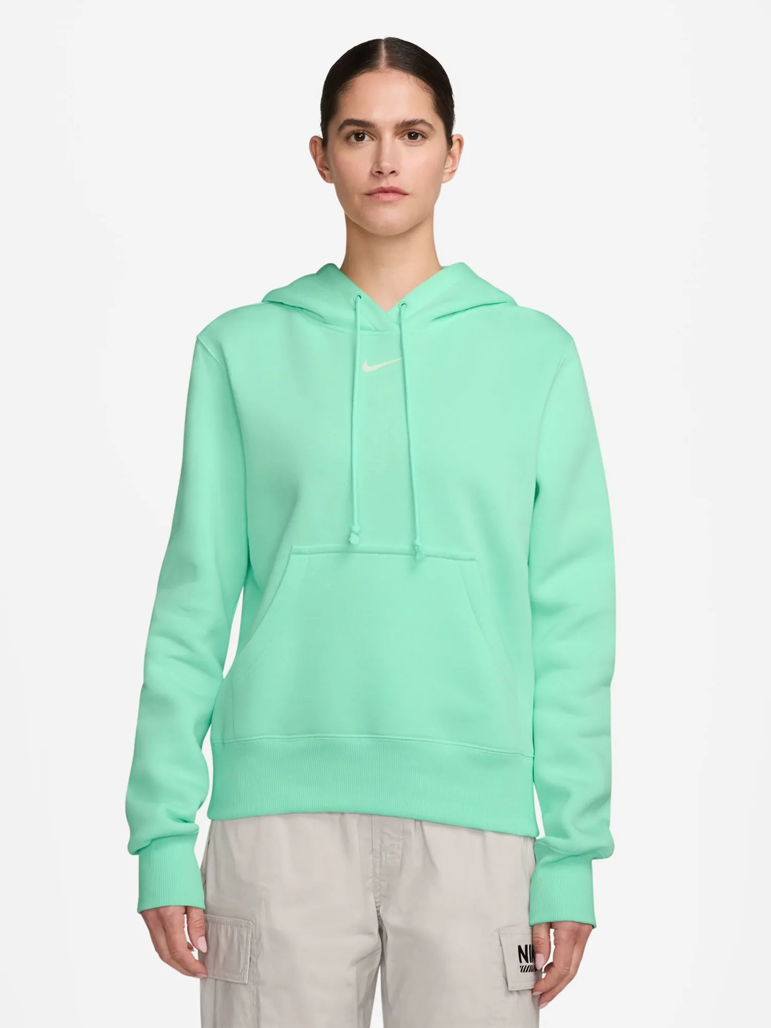 Толстовка женская Nike W NSW PHNX FLC STD PO HOODIE мятная HF6839