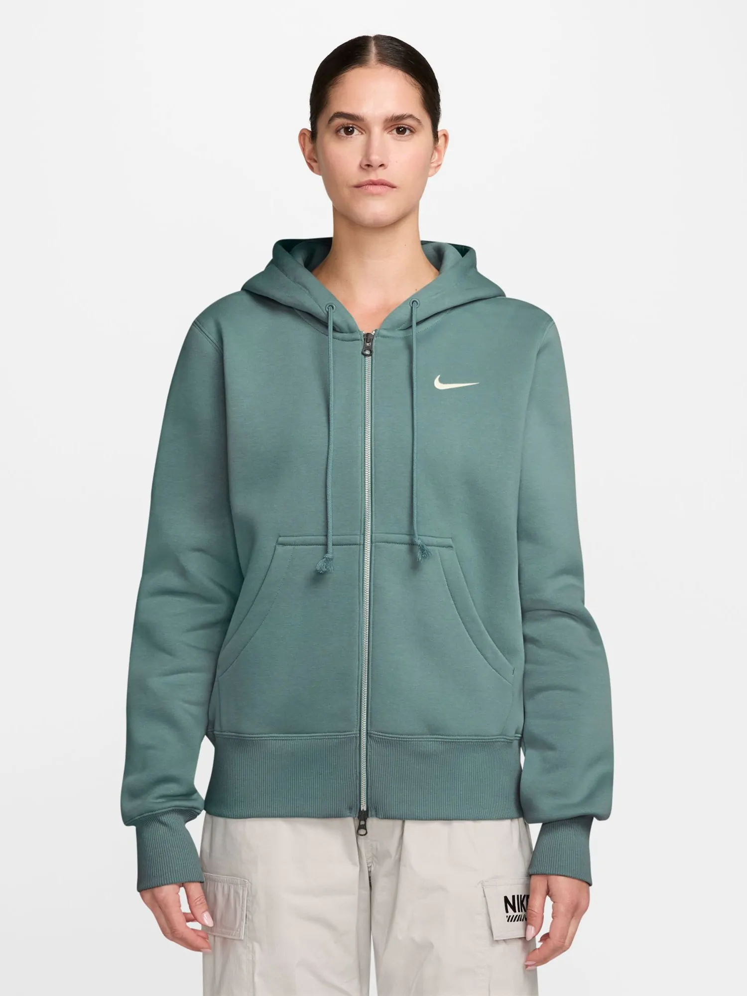 Толстовка женская Nike W NSW PHNX FLC STD FZ HDY бирюзовая HJ0995