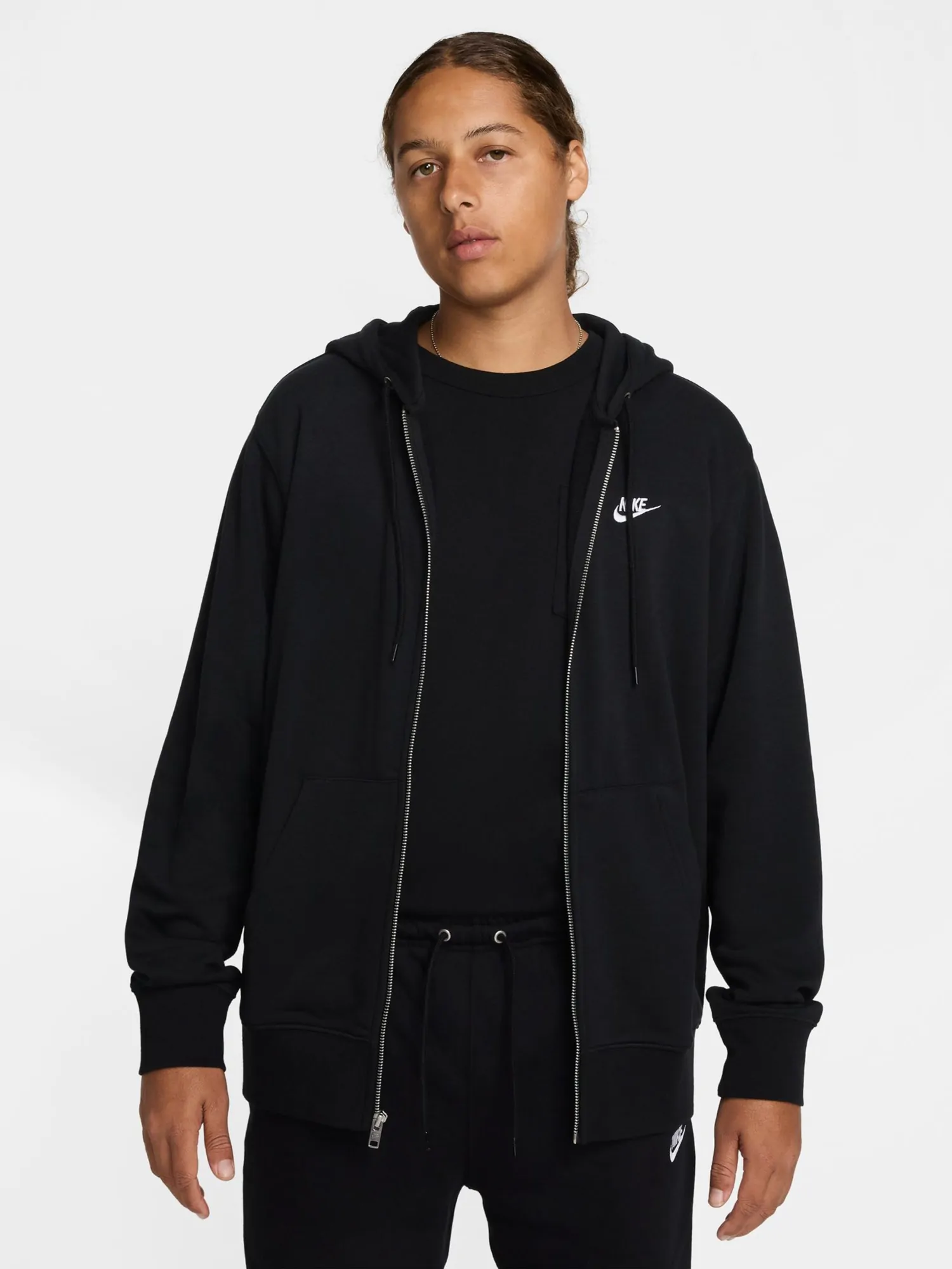 Толстовка чоловіча Nike M NK CLUB FT FZ HOODIE чорна FN3884-010