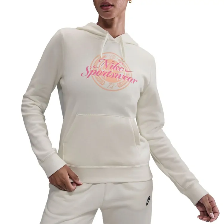 Толстовка жіноча Nike W NSW CLUB FLC GX STD PO HDY молочна IH8496