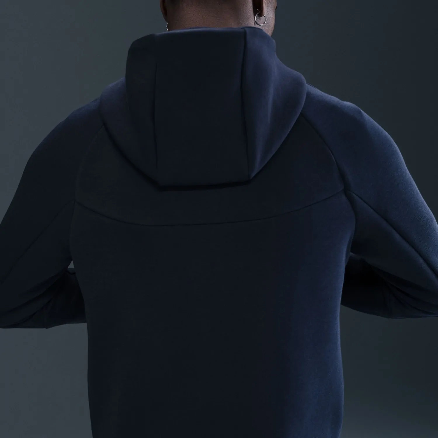 Толстовка мужская Nike M NK TCH FLC FZ WR HOODIE темно-синяя