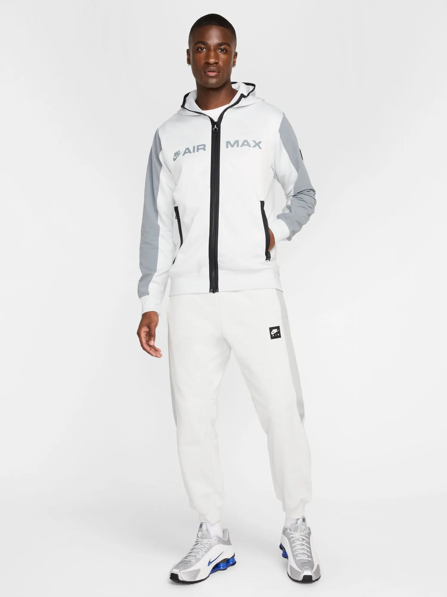 Толстовка мужская Nike M NSW AIR MAX PK FZ HOODIE белая HQ4899-025