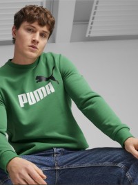 Толстовка чоловіча Puma ESS+ 2 Col Big Logo Crew зелена 58676386 изображение 2