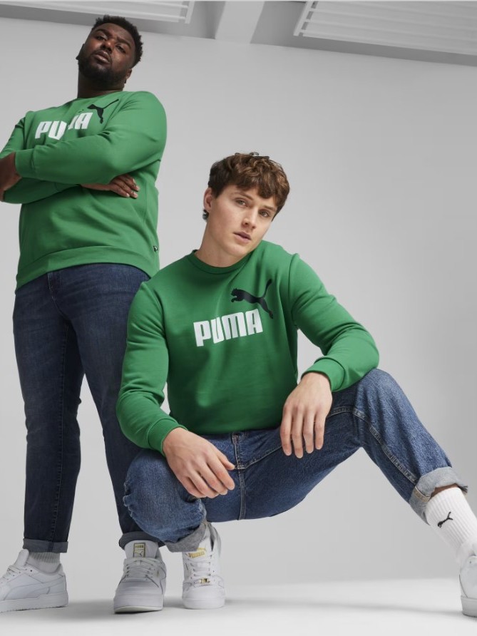 Толстовка чоловіча Puma ESS+ 2 Col Big Logo Crew зелена 58676386 изображение 4