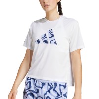 Футболка жіноча Adidas RUN IT BL TEE W біла JD2349 изображение 1