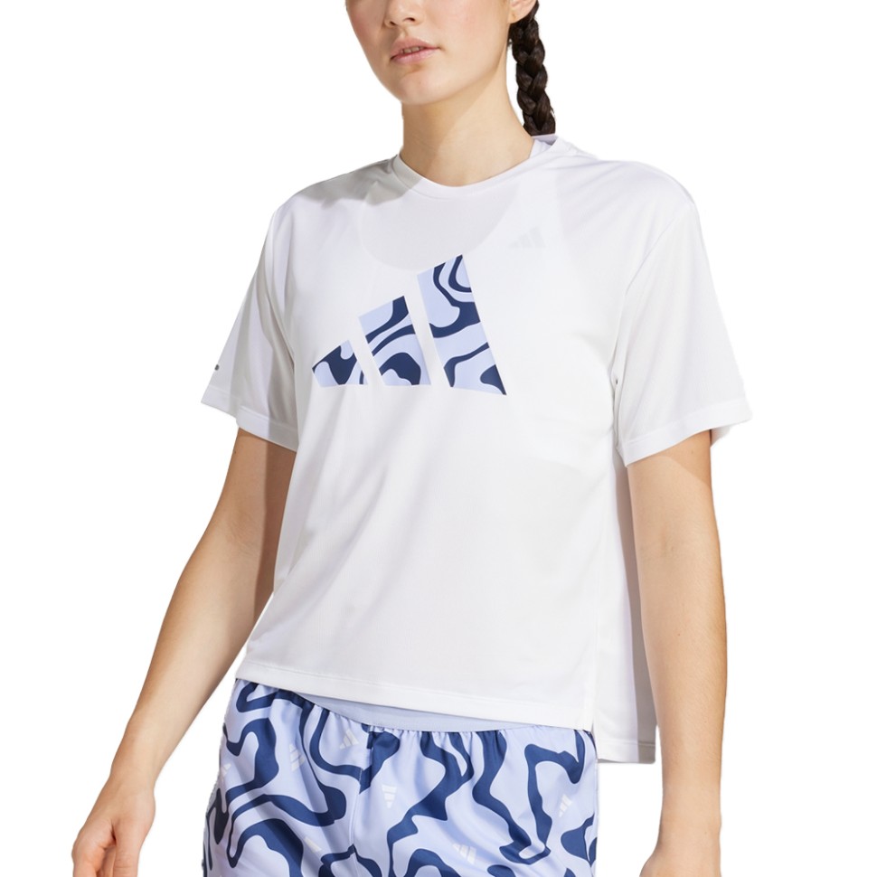 Футболка жіноча Adidas RUN IT BL TEE W біла JD2349 изображение 1