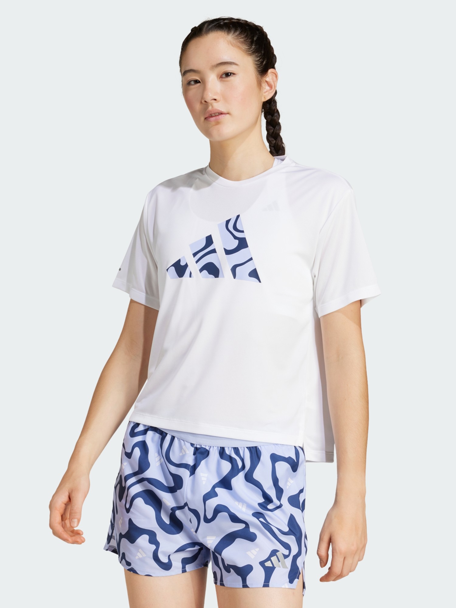 Футболка женская Adidas RUN IT BL TEE W белая JD2349 изображение 2