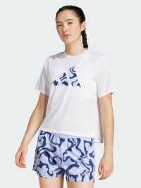 Футболка жіноча Adidas RUN IT BL TEE W біла JD2349 изображение 2