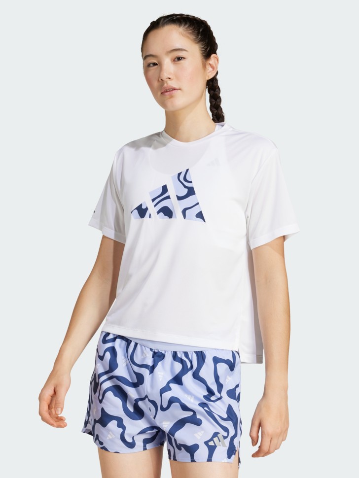 Футболка жіноча Adidas RUN IT BL TEE W біла JD2349 изображение 2
