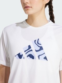 Футболка жіноча Adidas RUN IT BL TEE W біла JD2349 изображение 6