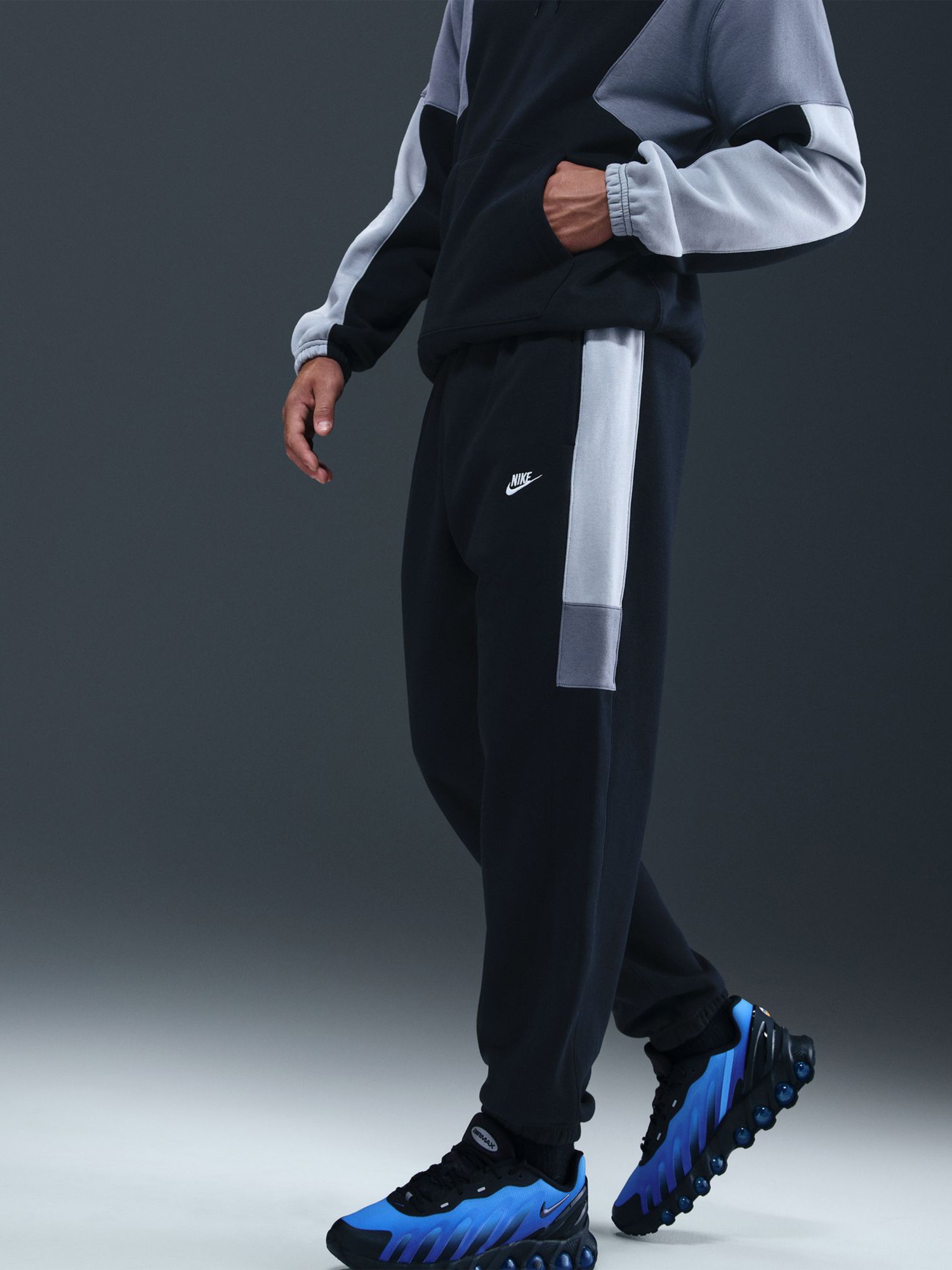 Костюм мужской Nike M NK CLUB FLEECE HDED TRACK GX черный HV1165-010 изображение 7