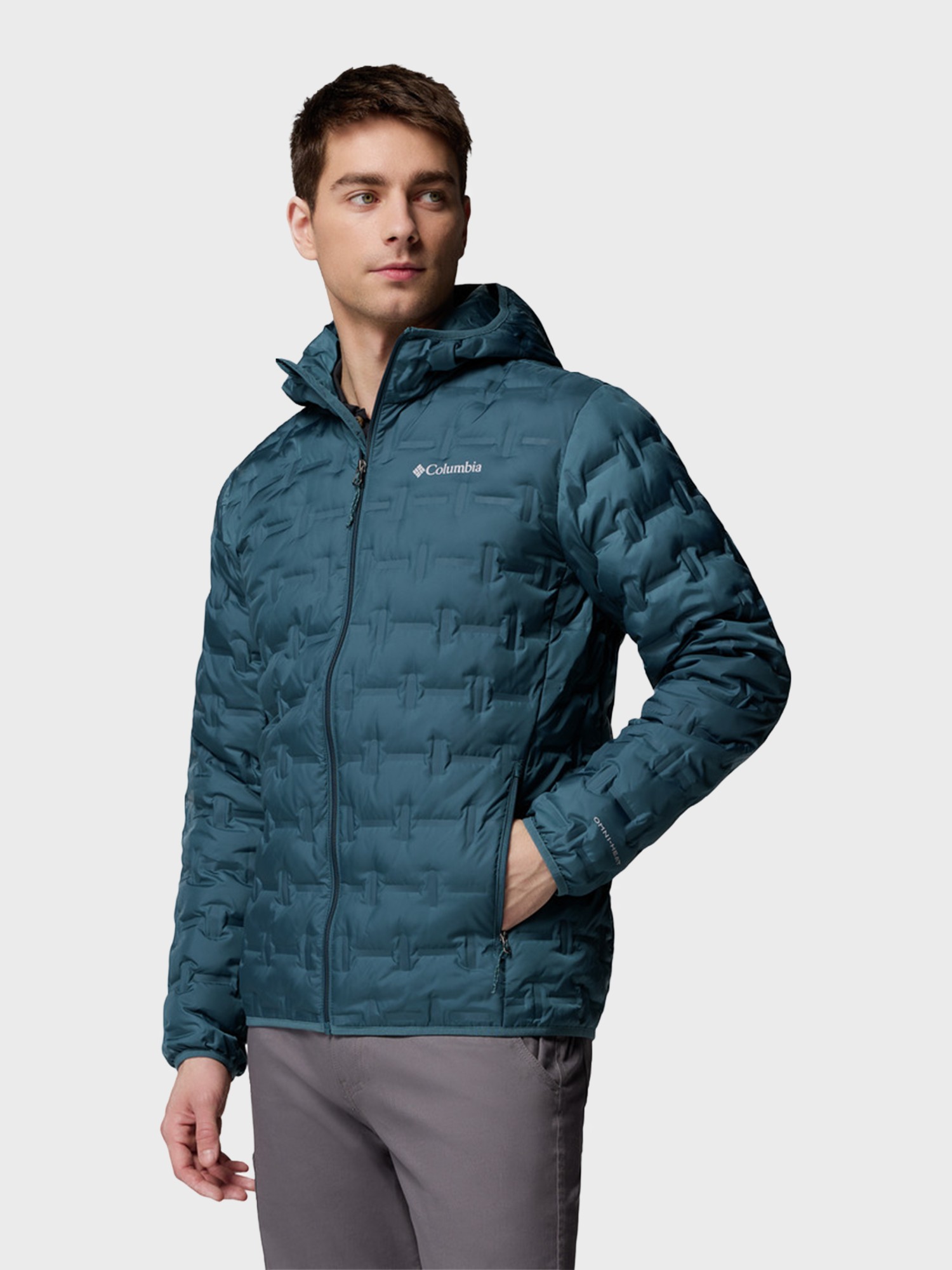 Куртка мужская Columbia Delta Ridge™ II Down Hooded Jacket бирюзовая 2086221-429 изображение 3