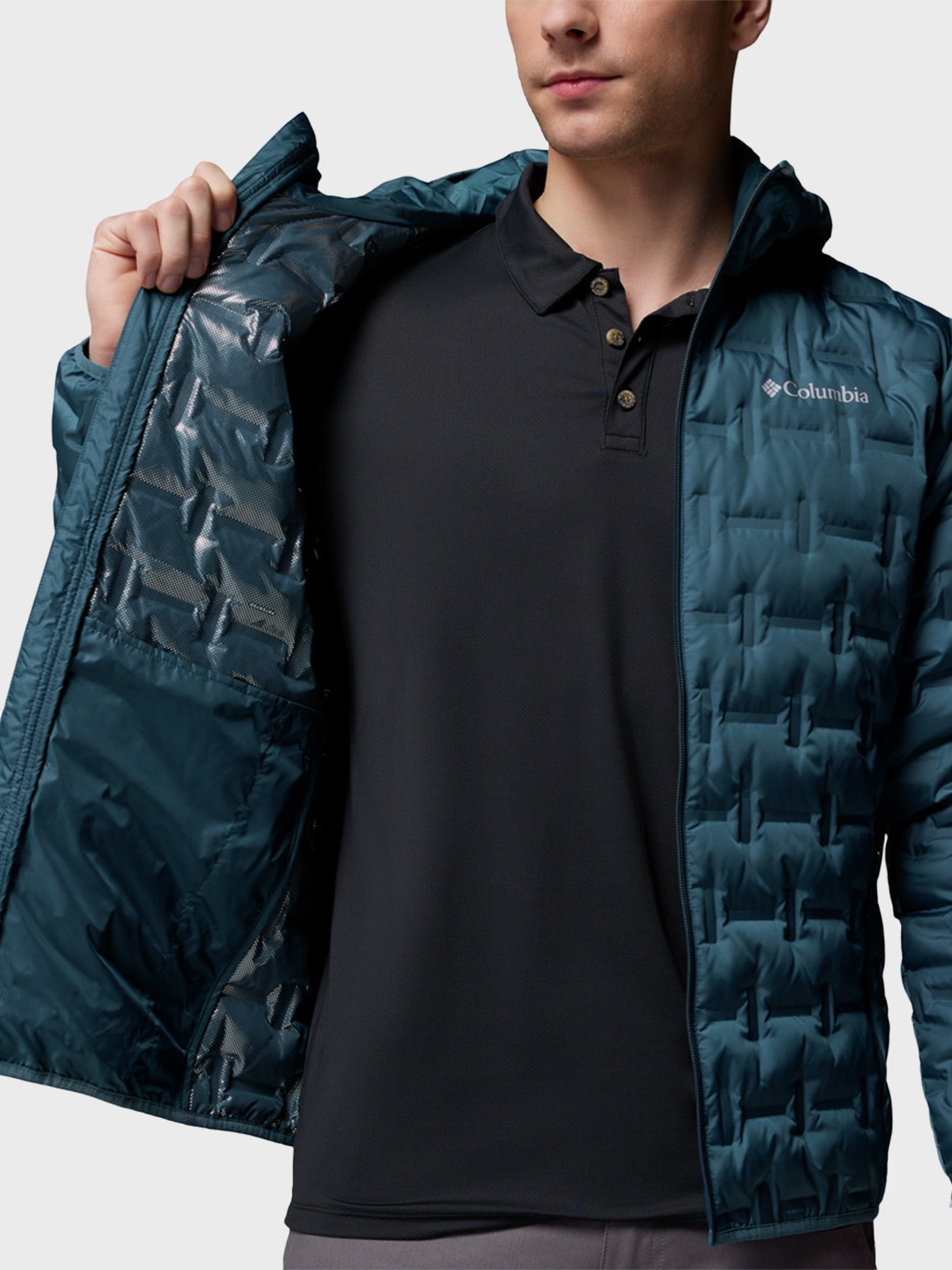 Куртка мужская Columbia Delta Ridge™ II Down Hooded Jacket бирюзовая 2086221-429 изображение 6