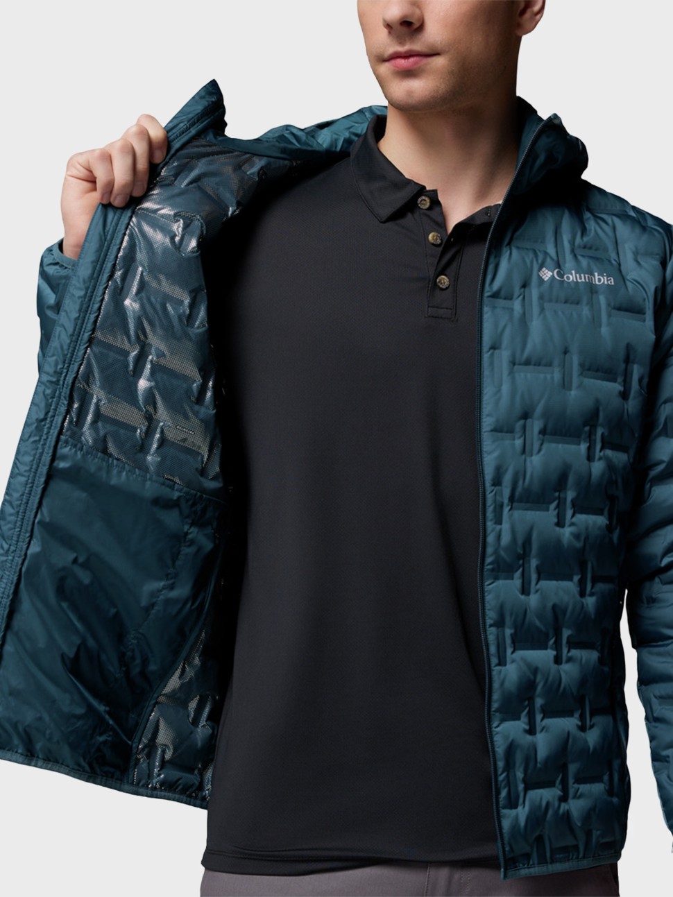 Куртка чоловіча Columbia Delta Ridge™ II Down Hooded Jacket бірюзова 2086221-429 — фото 6