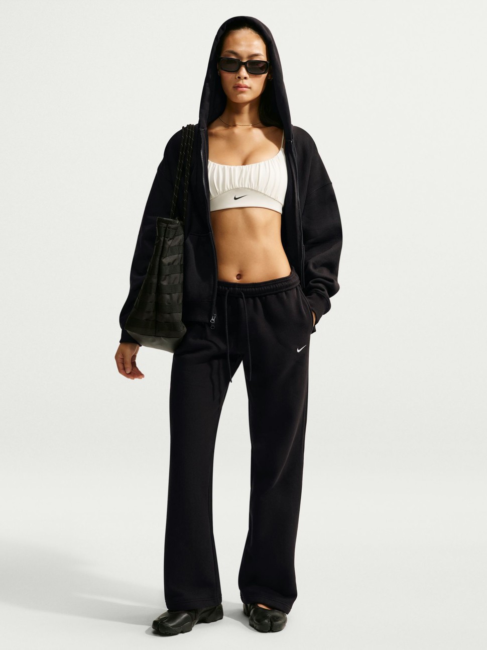 Women's pants Nike W NK STDO FLC MW MR STD OH PNT black IM8078-001 — photo 4