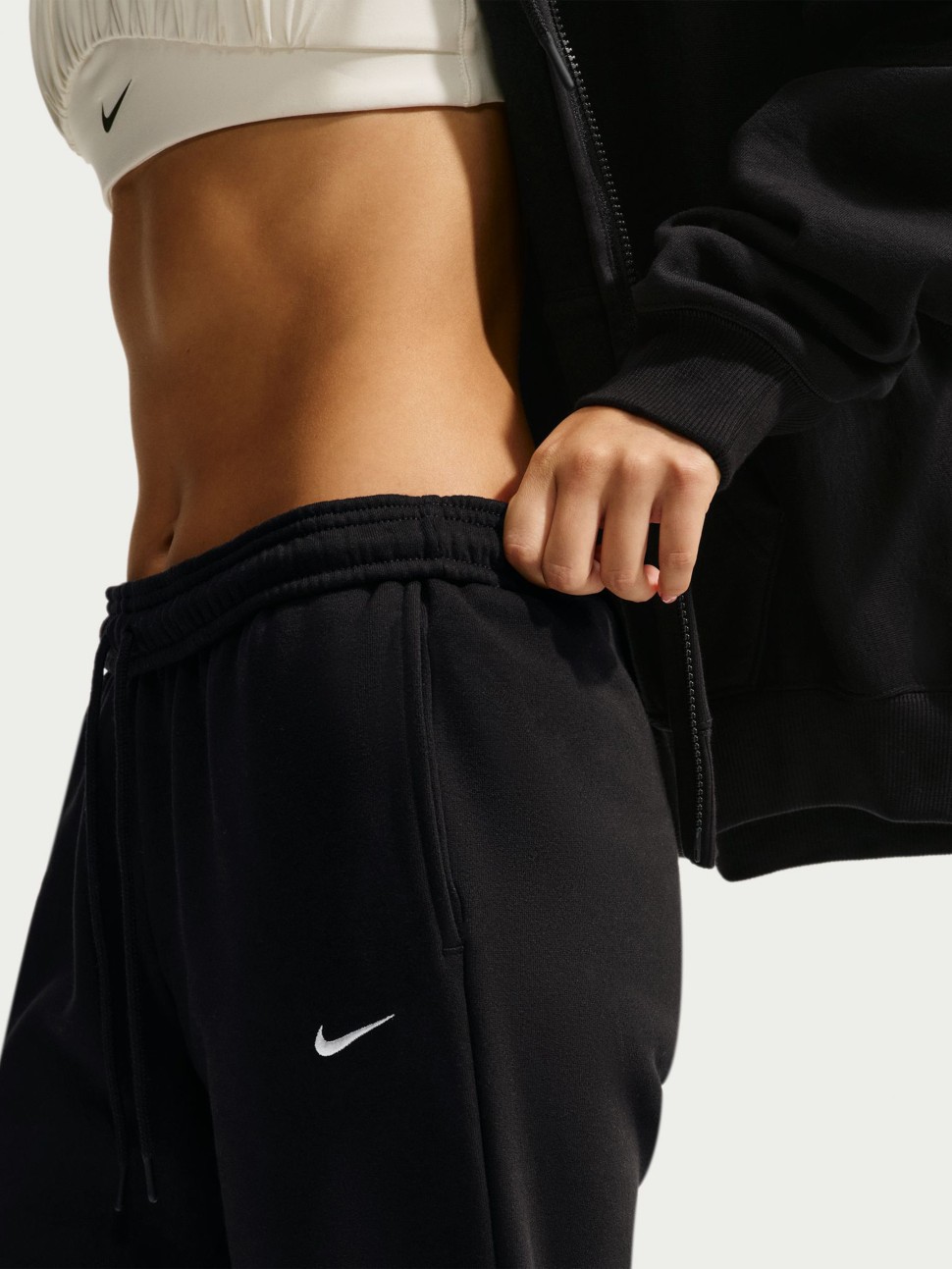 Women's pants Nike W NK STDO FLC MW MR STD OH PNT black IM8078-001 — photo 6